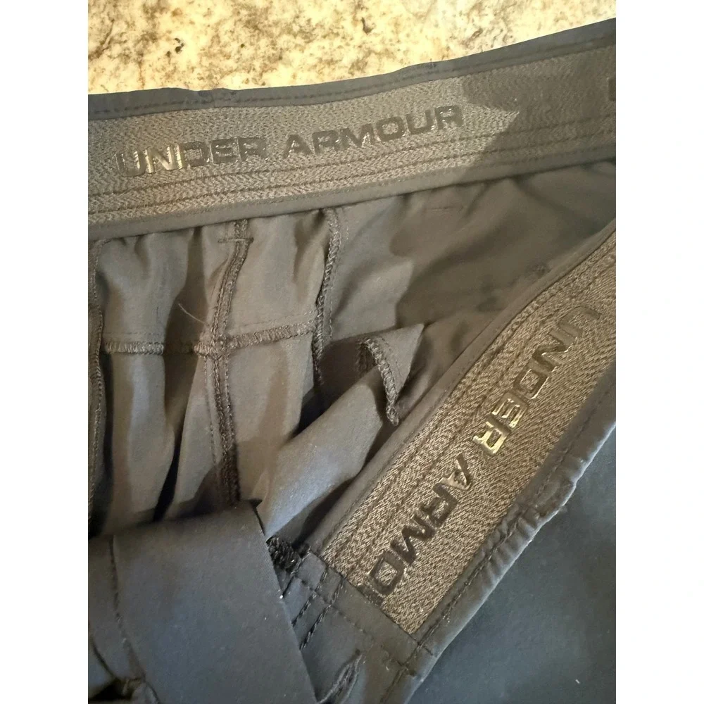 Under Armour Mens Golf Pants Black 40x32 Straight Leg Flat Front‎ Performance